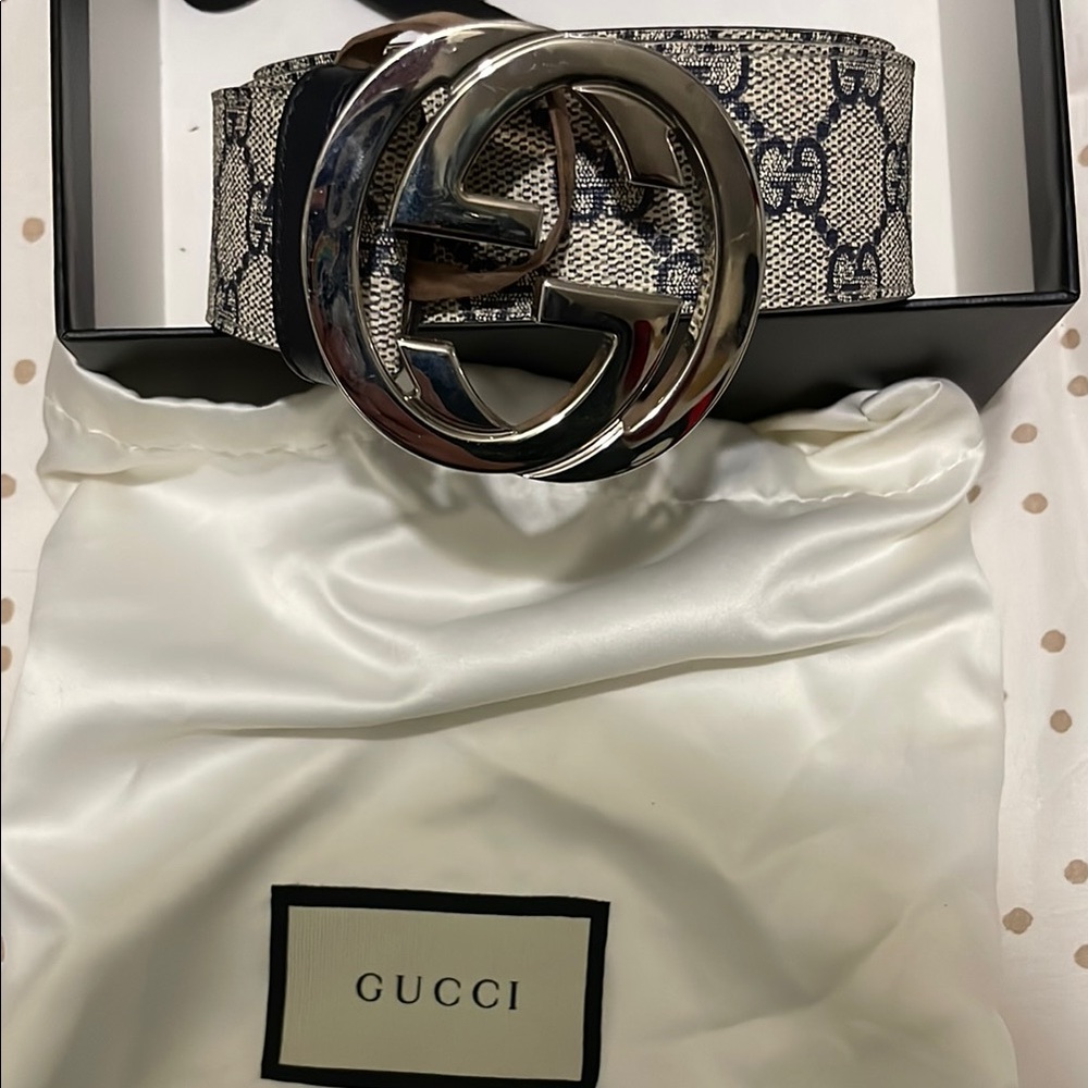 Gucci Black and Cream Belt